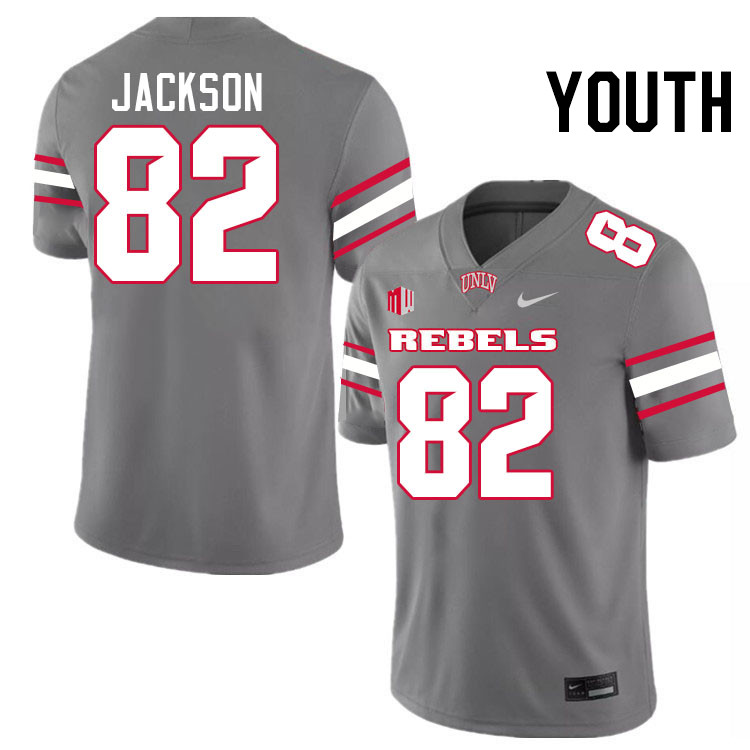 Youth #82 Rashawn Jackson UNLV Rebels College Football Jerseys Stitched-Grey